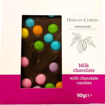 Σοκολάτα Γάλακτος με Σοκολατοκουφετάκια 90γρ - Hernan Cortes