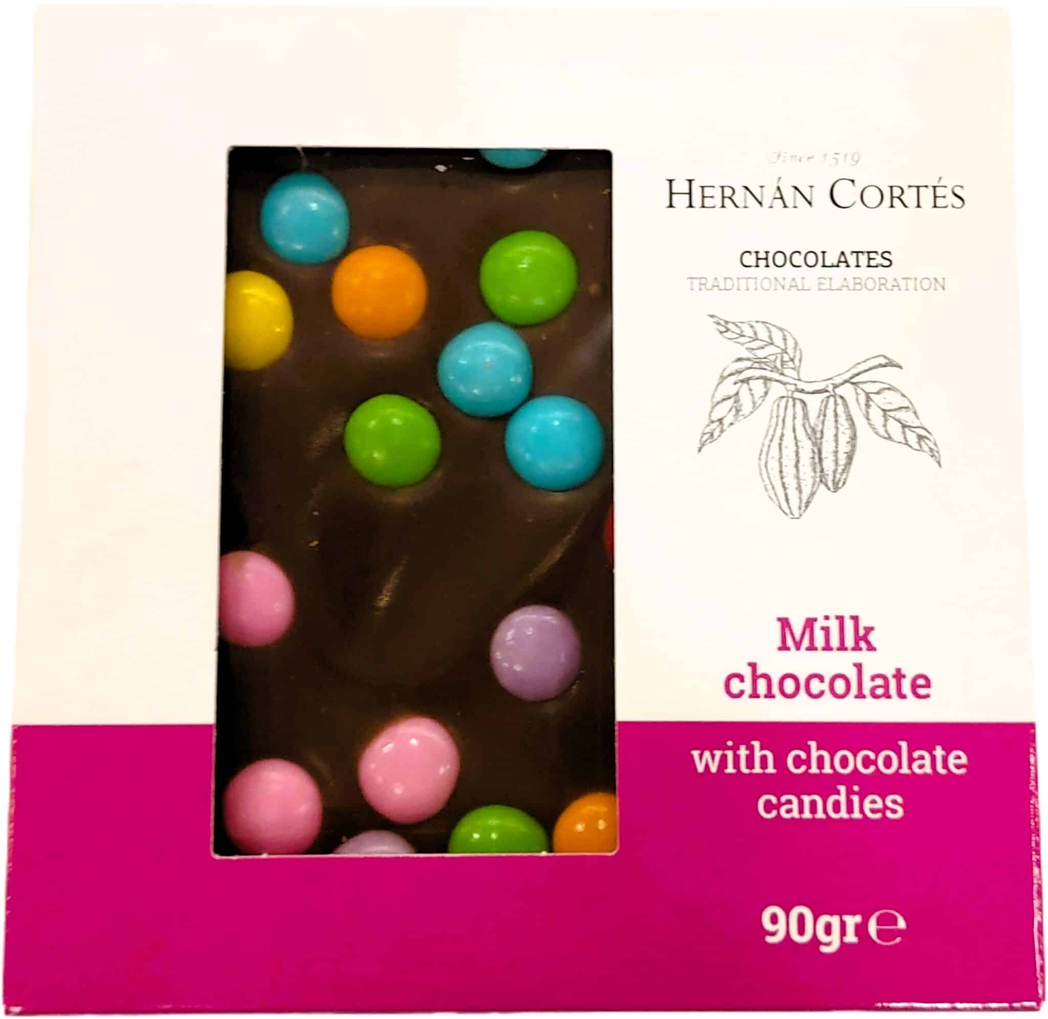 Σοκολάτα Γάλακτος με Σοκολατοκουφετάκια 90γρ - Hernan Cortes